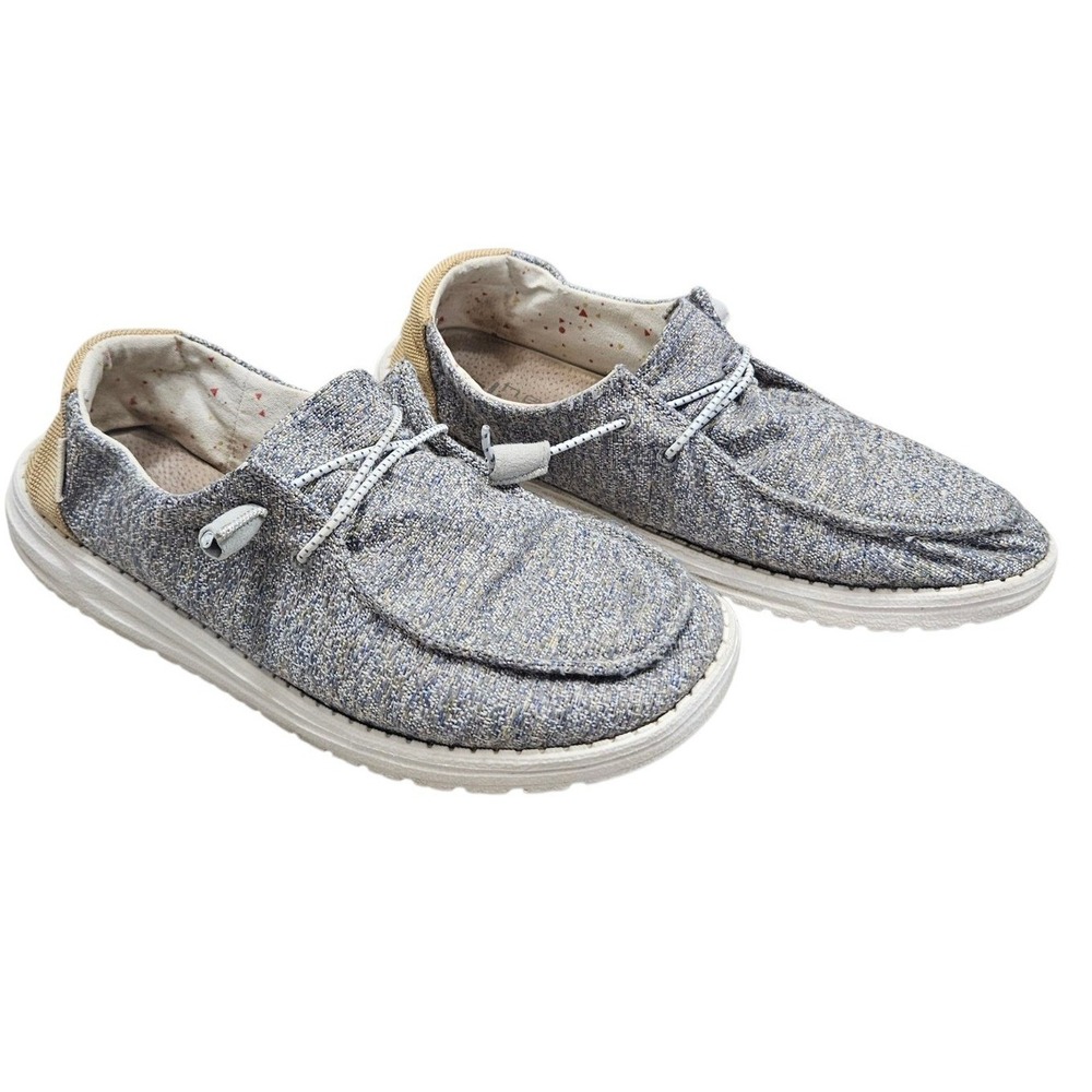 Hey Dude Wendy Mustard Mix Casual Slip On Loafers Shoes Women's US 10‎ Blue